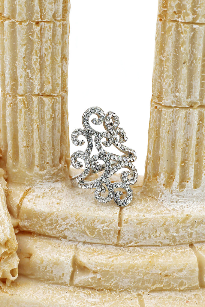 fashion clouds crystal silver ring