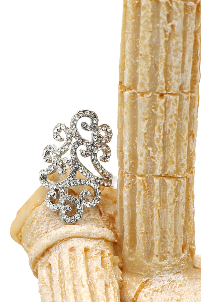 fashion clouds crystal silver ring