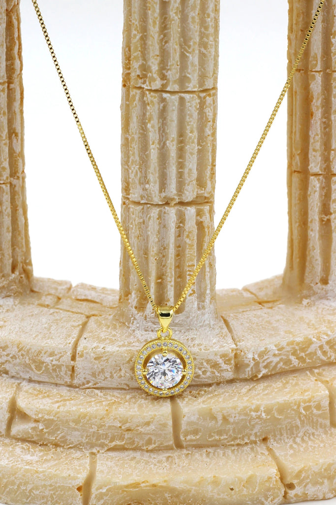 golden pendant earrings necklace set