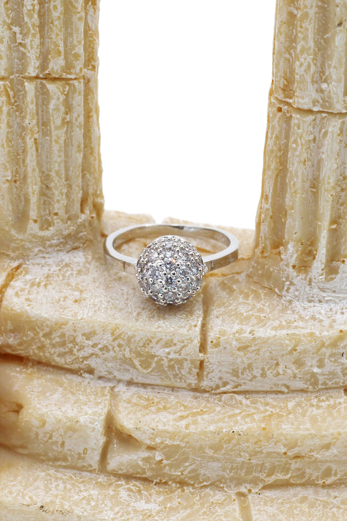 Small crystal hemisphere three-piece silver set