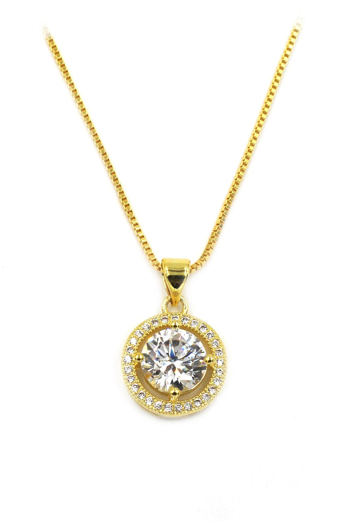 golden pendant earrings necklace set