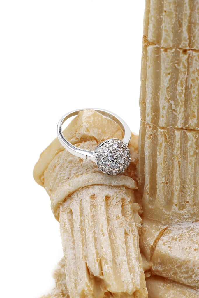 Small crystal hemisphere three-piece silver set