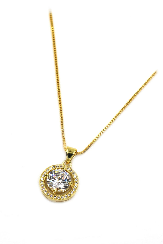 golden pendant earrings necklace set