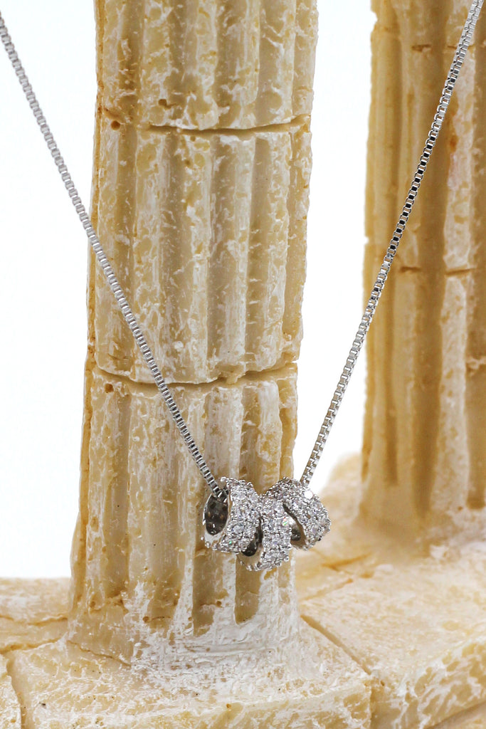 elegant crystal mini circle clavicle necklace