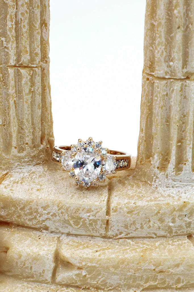 shining mosaic crystal sun ring