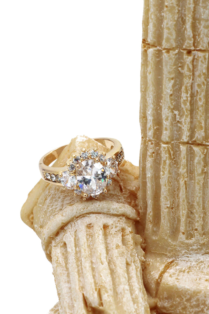 shining mosaic crystal sun ring