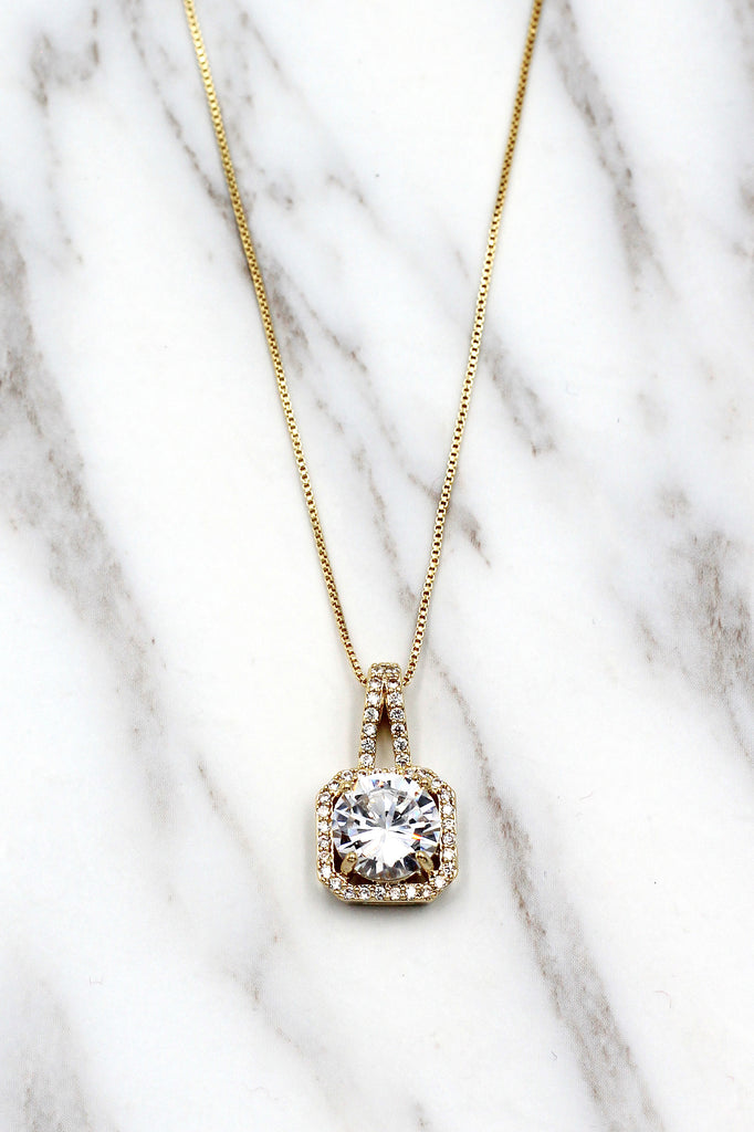 fashion wild square crystal necklace