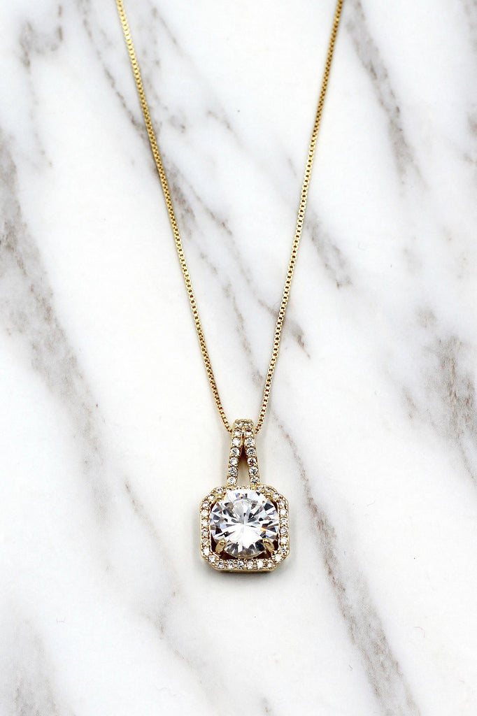 fashion small square crystal earrings necklace set