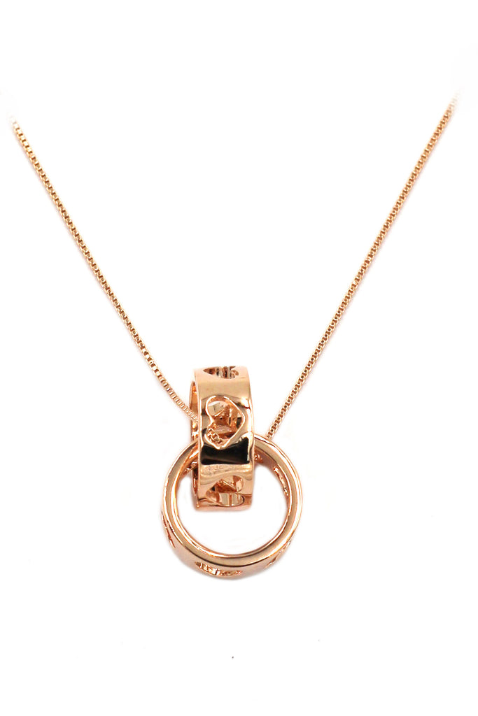fashion pierced circle heart clavicle necklace