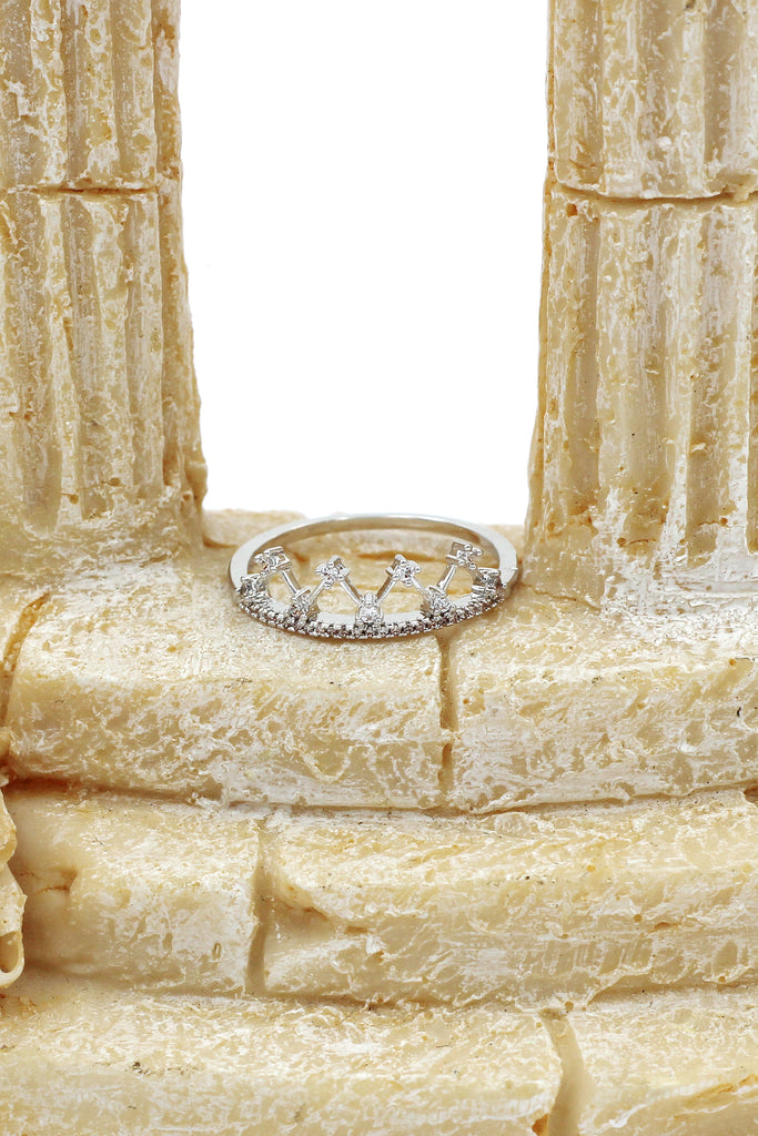 fashion mini crown crystal ring