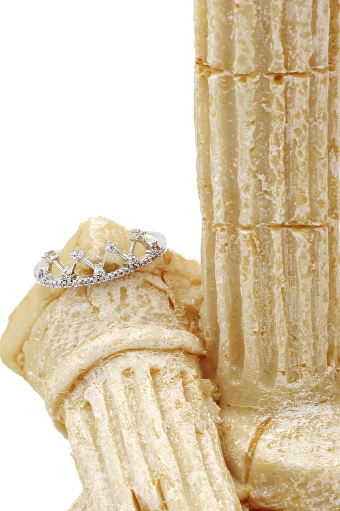 fashion mini crown crystal ring