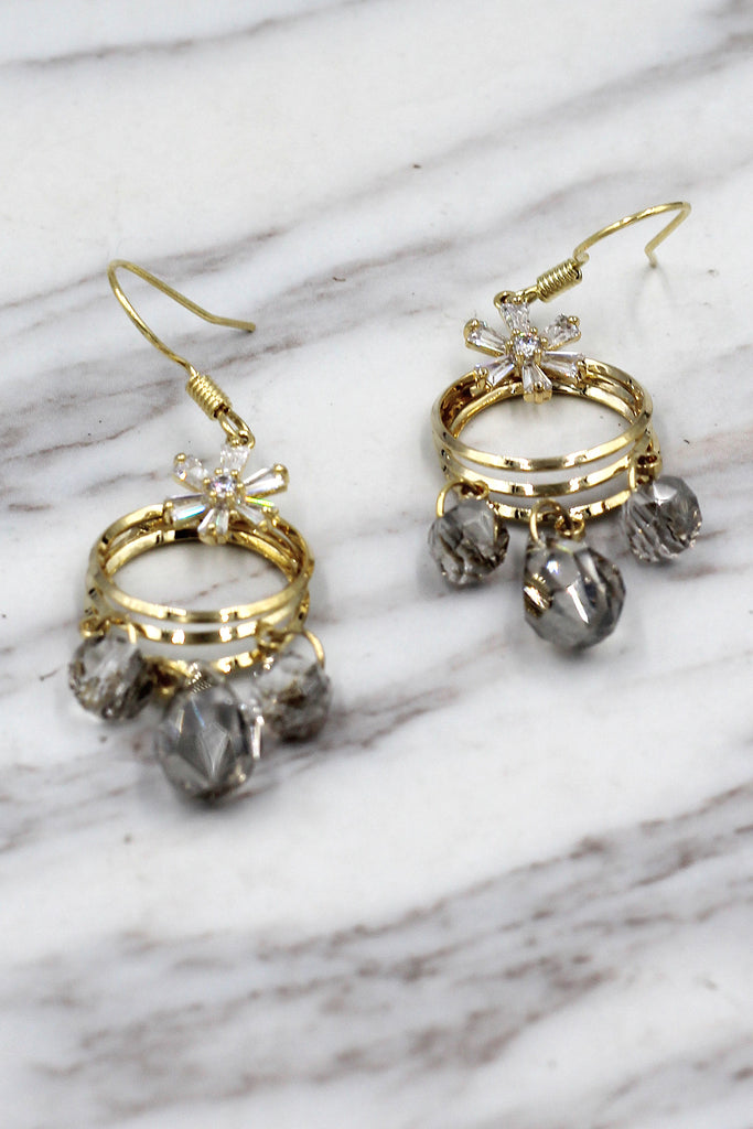 Fashion round crystal earrings