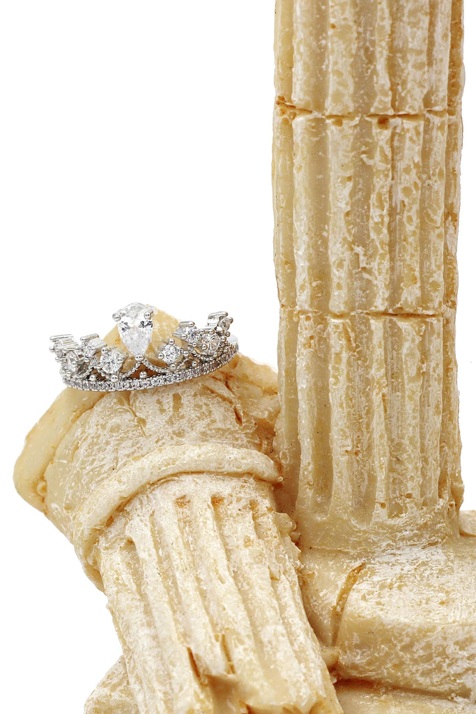 fashion crown crystal ring necklace set
