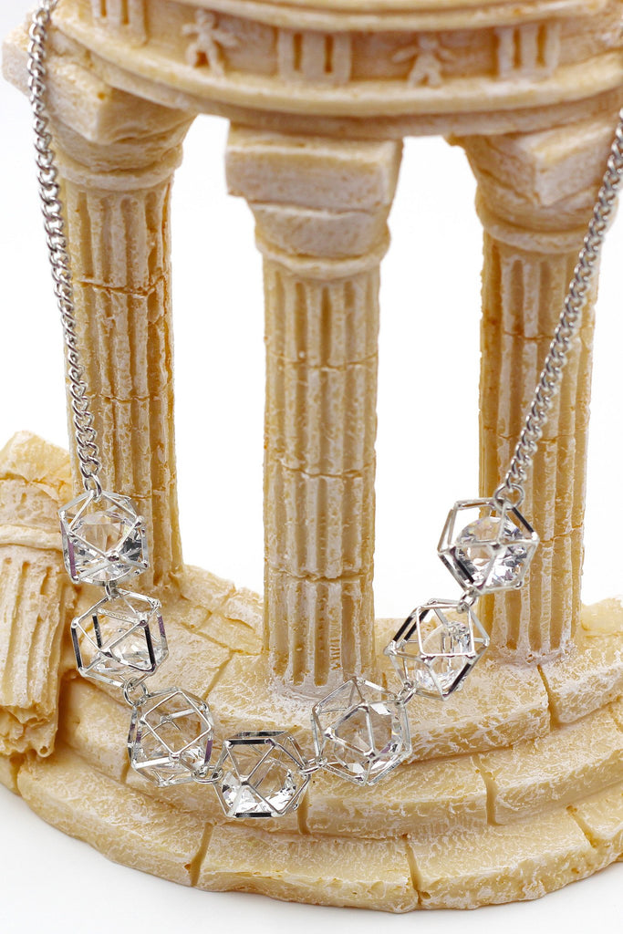 prism crystal earring necklace set