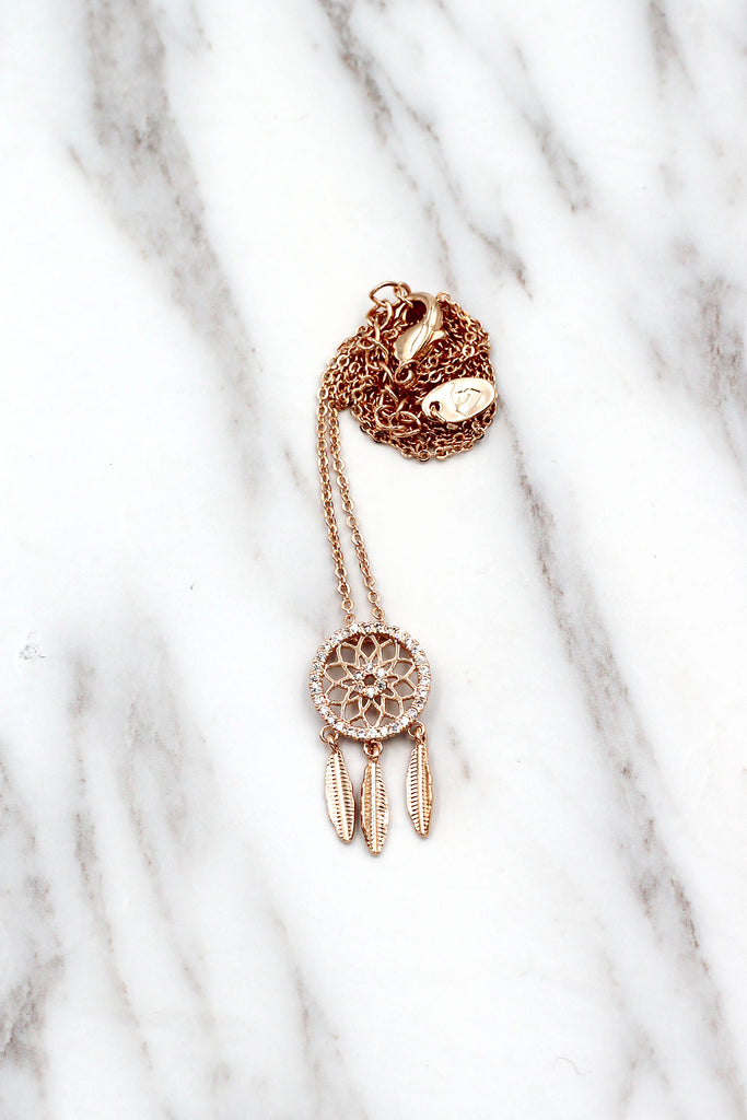 fashion dreamcatcher crystal necklace