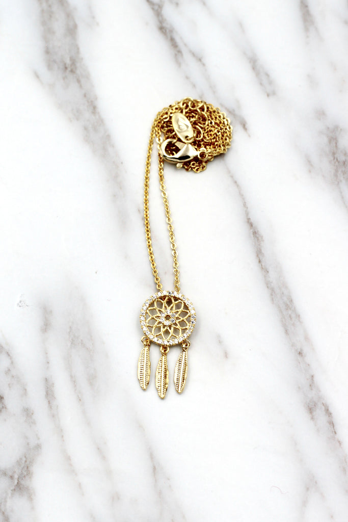 fashion dreamcatcher crystal necklace