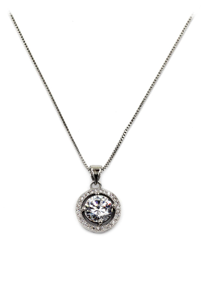 simple four claws crystal necklace earrings set