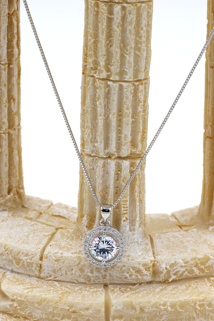 simple four claws crystal necklace earrings set