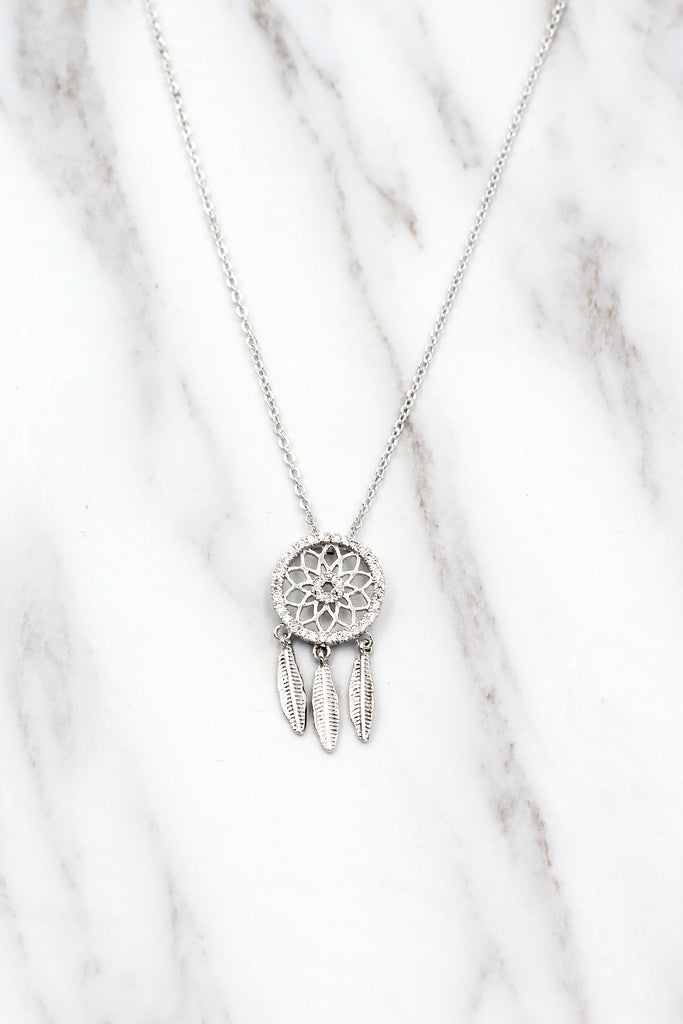 fashion dreamcatcher crystal necklace