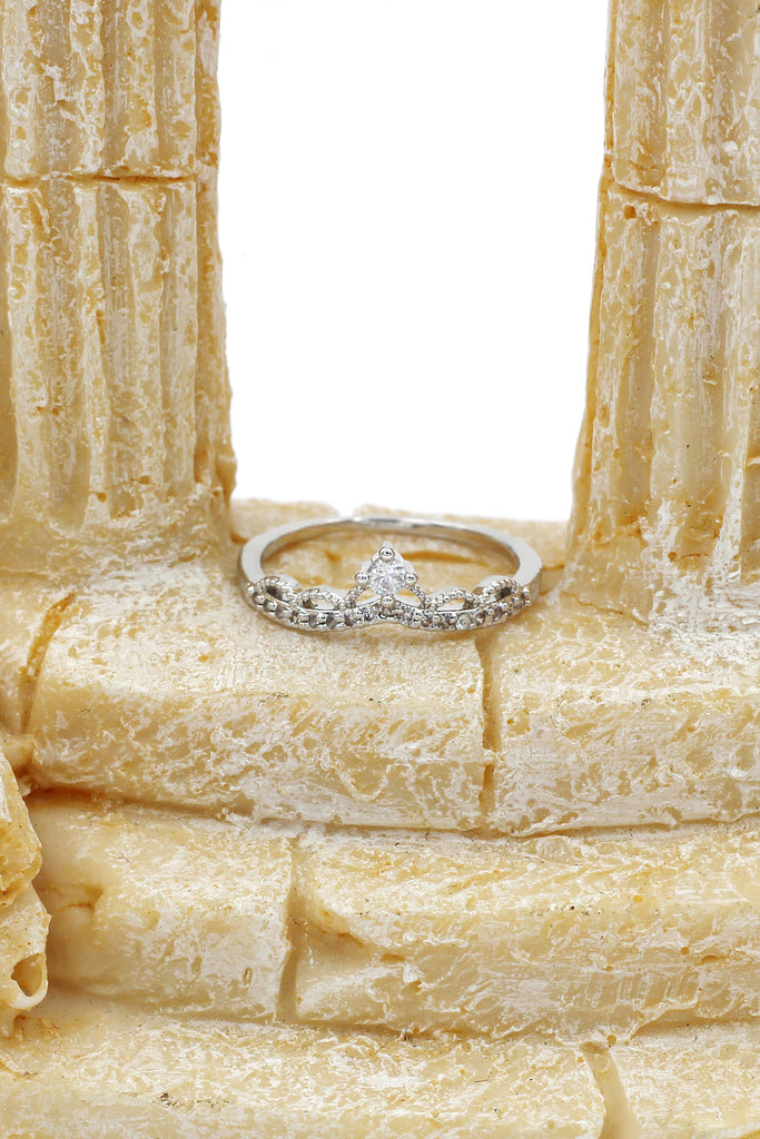 simple Crystal Micro Inlay Ring