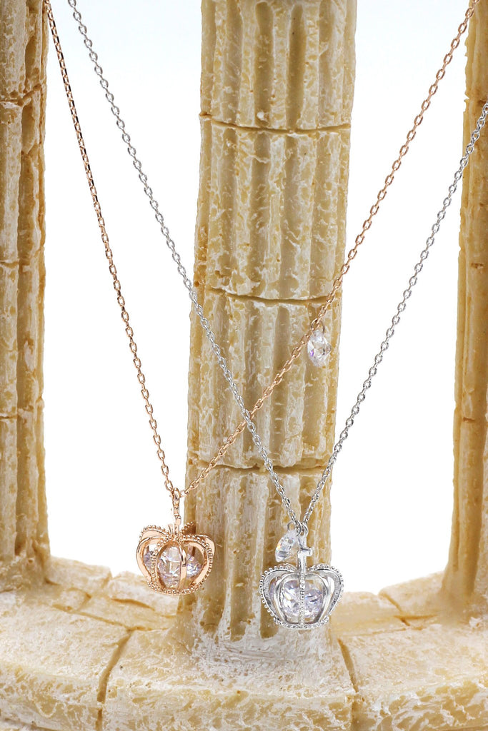 fashion crystal crown necklace bracelet set