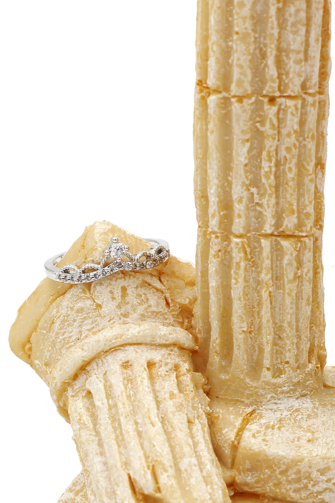 simple Crystal Micro Inlay Ring