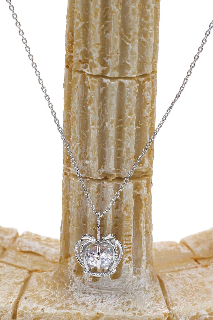 fashion crown crystal earrings necklace set