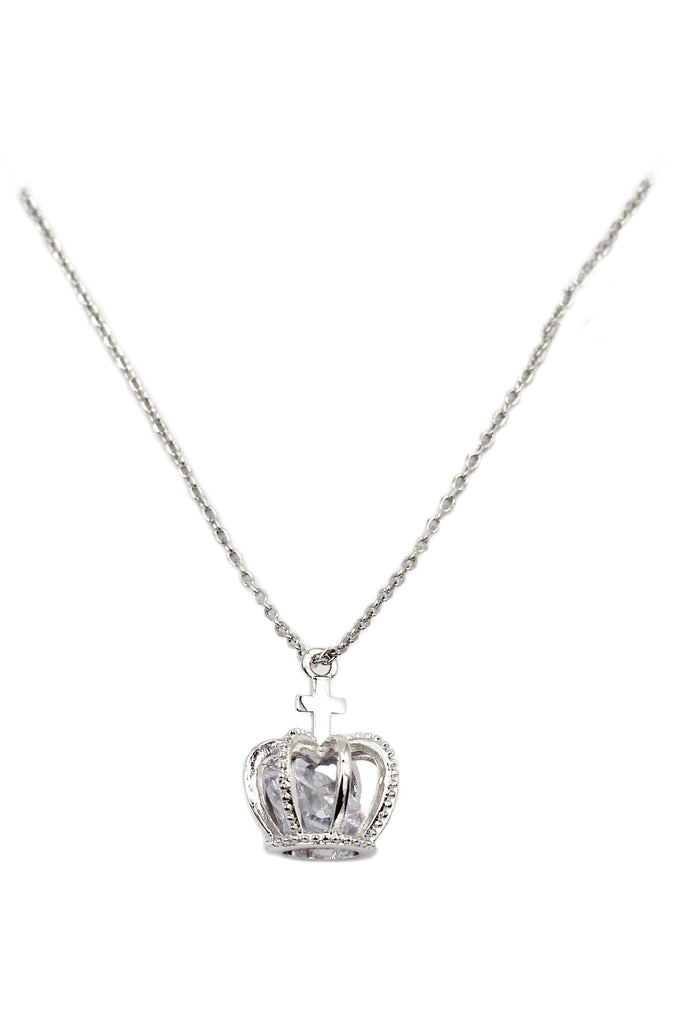 fashion crown crystal earrings necklace set