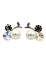 lovely pearl and crystal silver earrings