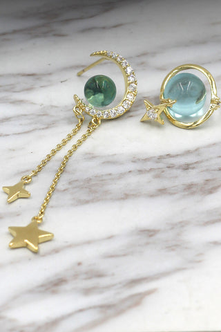 elegant crystal tassel earrings