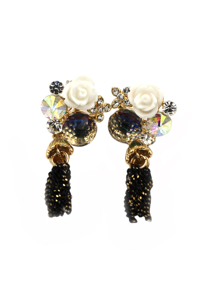 Lovely flower crystal earrings