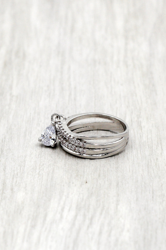 fashion multilayer crystal ring