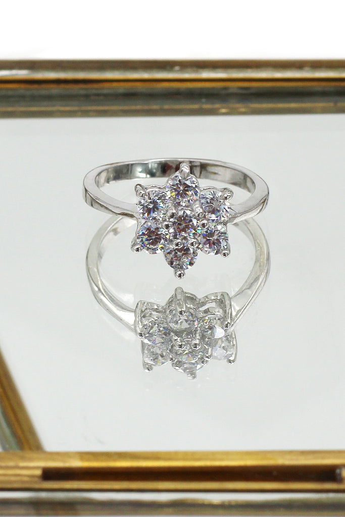 shining crystal star three-piece silver set