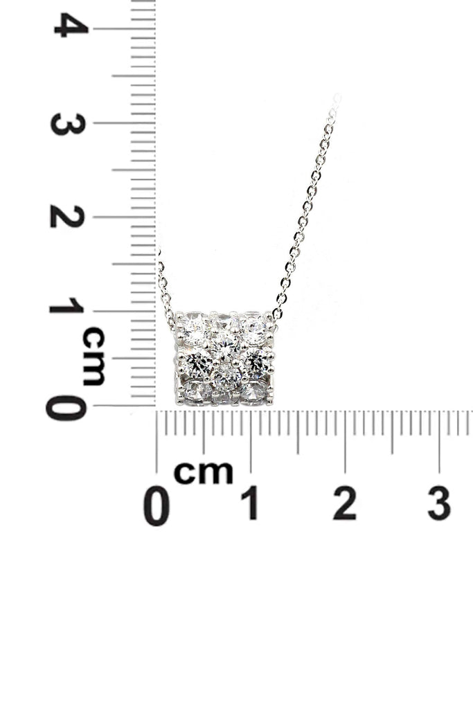 crystal conveyor bead pendant sterling silver necklace