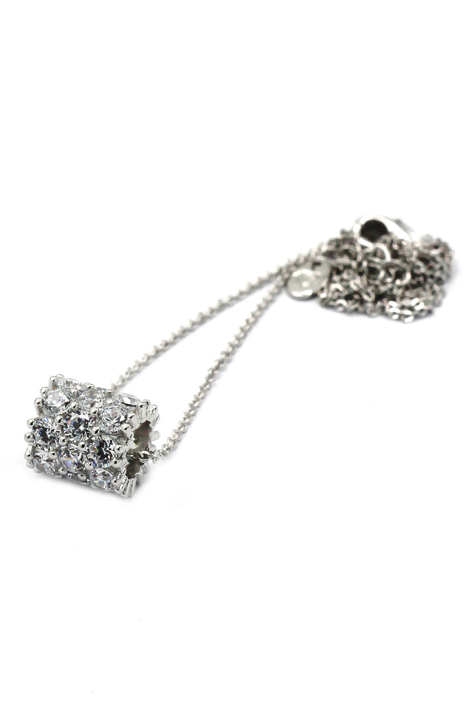 crystal conveyor bead pendant sterling silver necklace