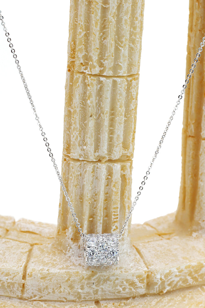 crystal conveyor bead pendant sterling silver necklace