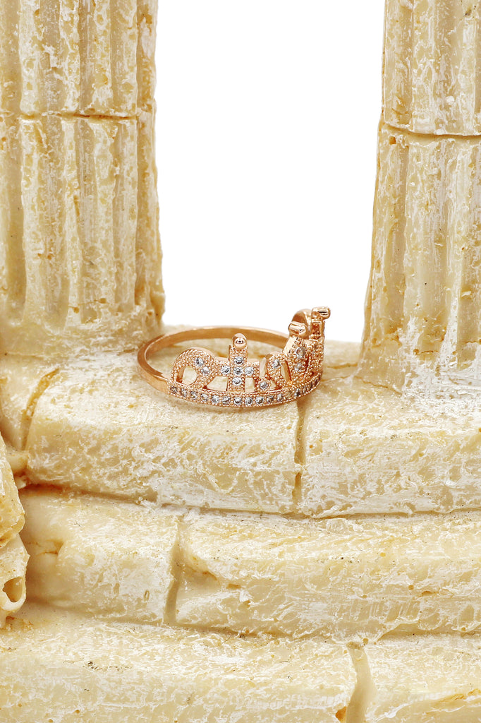 fashion crown micro inlaid ring