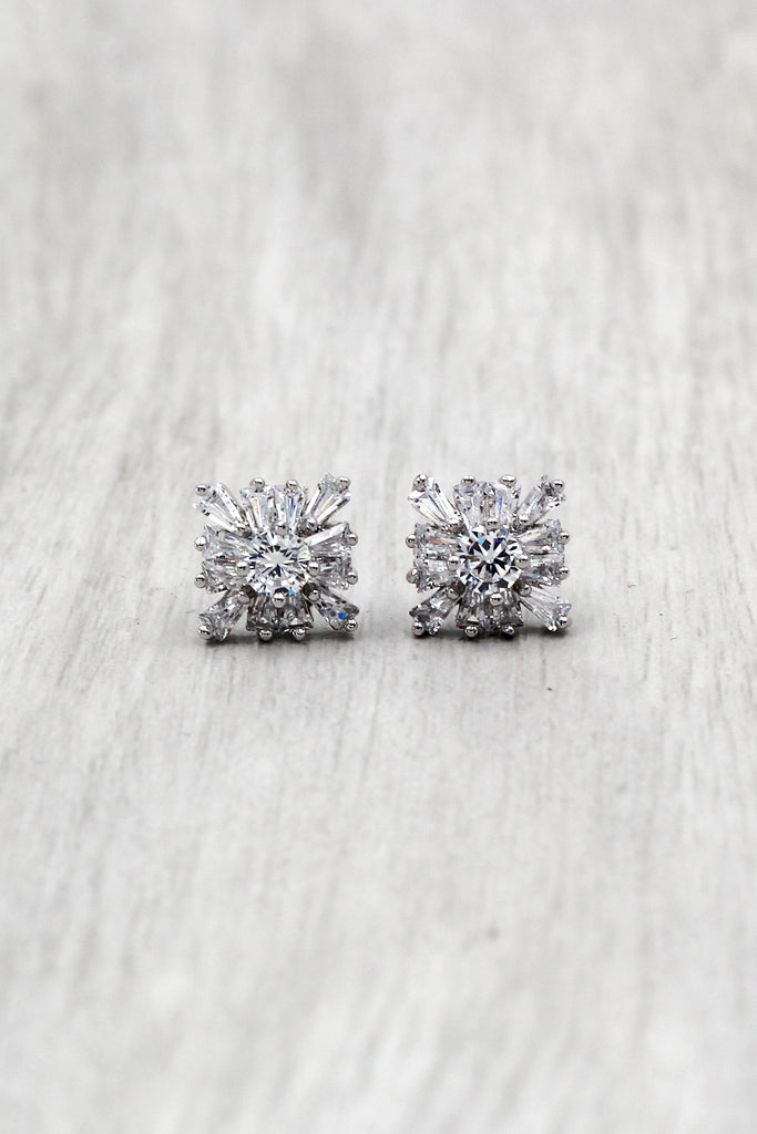 fashion wild square crystal earrings