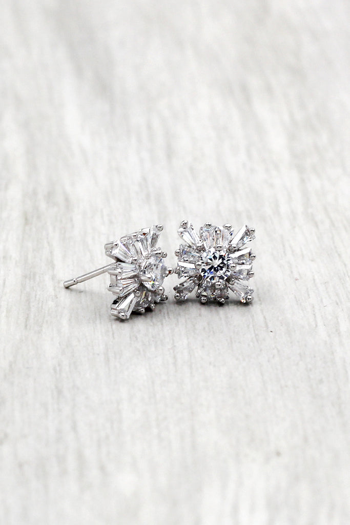 fashion wild square crystal earrings