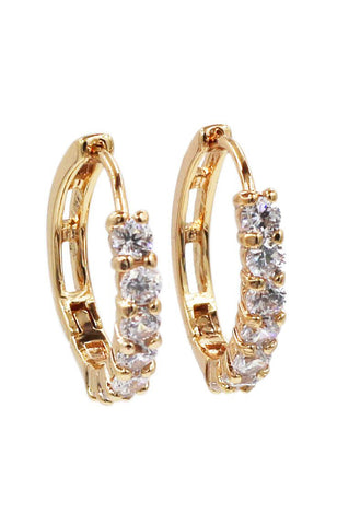 elegant colour crystal and pearl gold rim earrings
