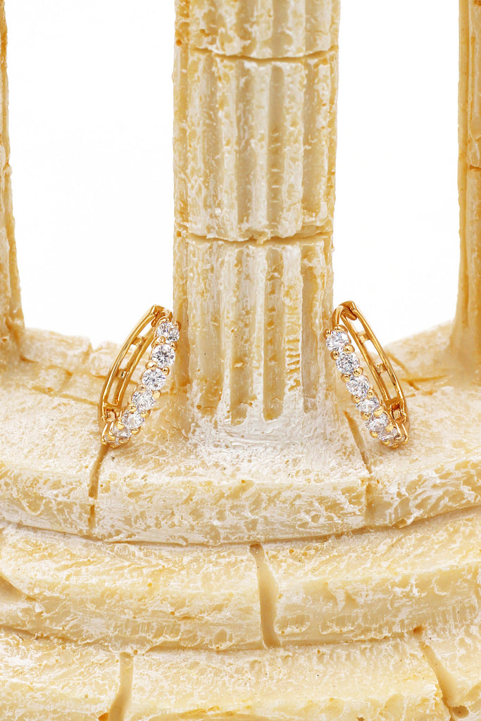 noble golden ring small crystal earrings