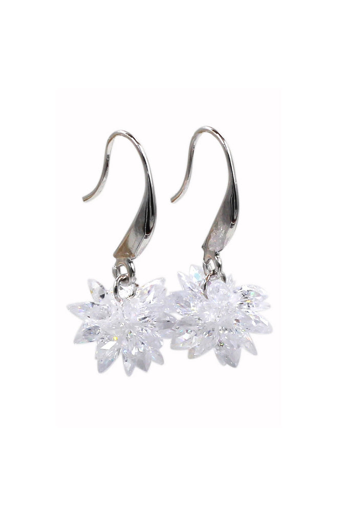 sparkling snowflake crystal earrings