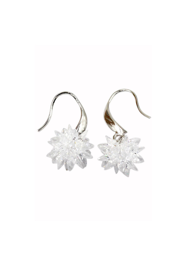 sparkling snowflake crystal earrings