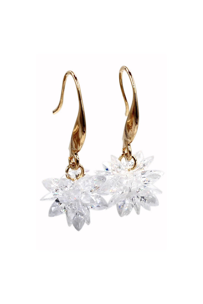 sparkling snowflake crystal earrings