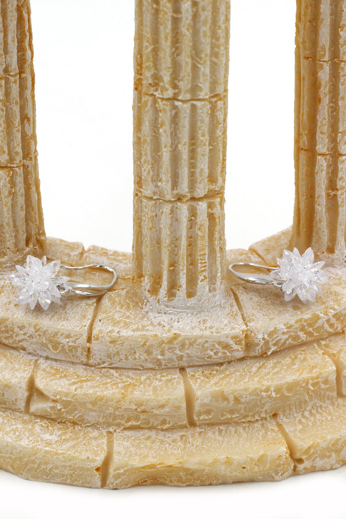 sparkling snowflake crystal earrings