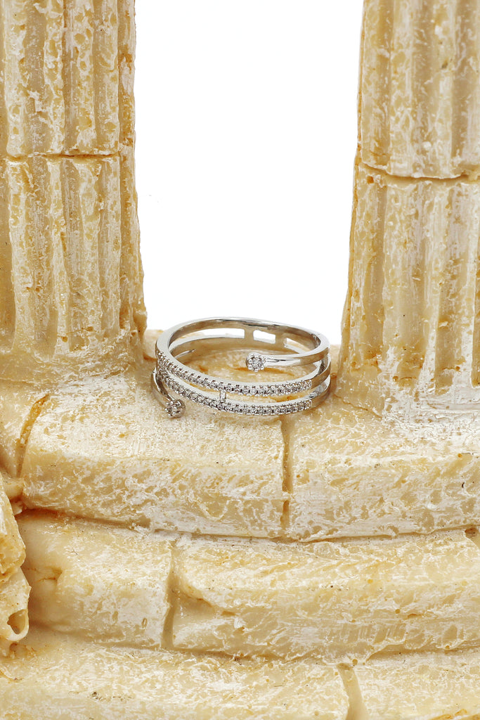 fashion double crystal ring