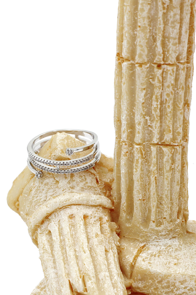 fashion double crystal ring