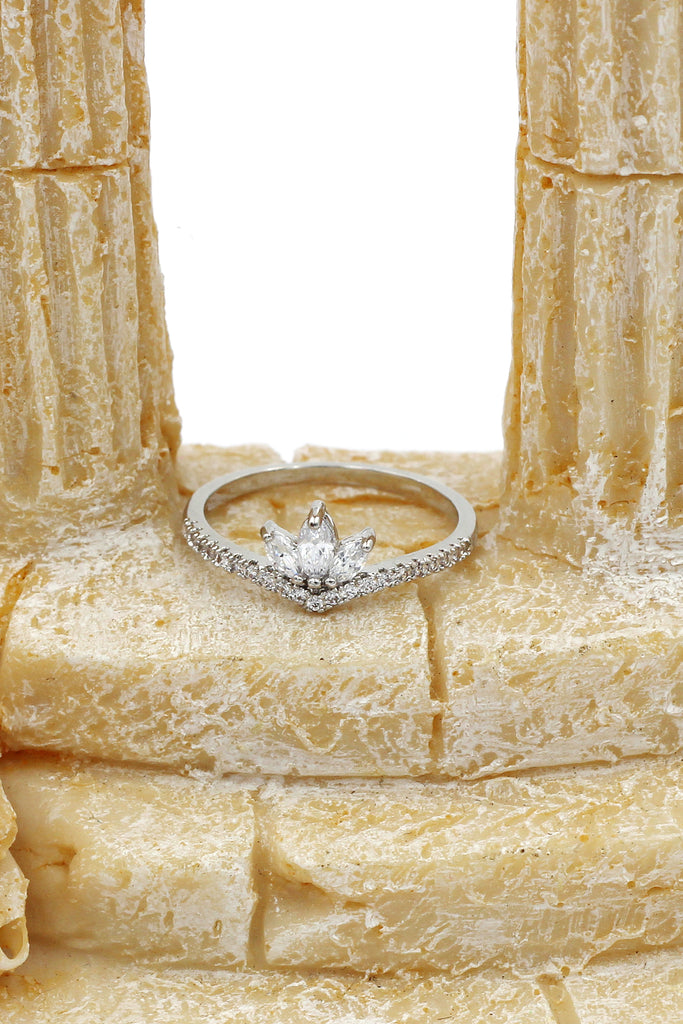 small lotus crystal ring