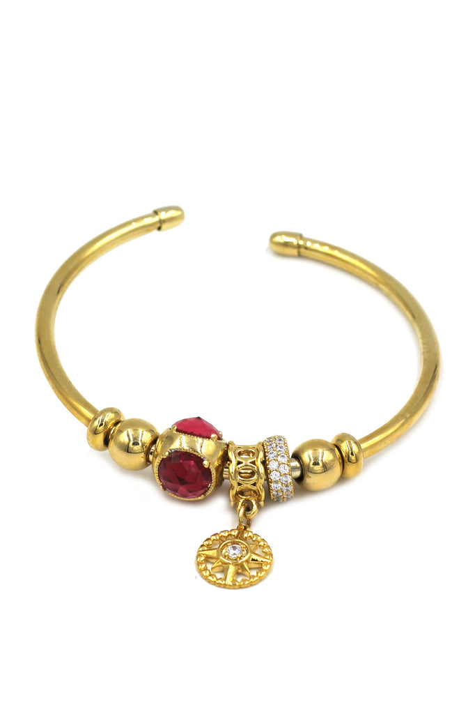 Fashion round crystal bracelet earrings set