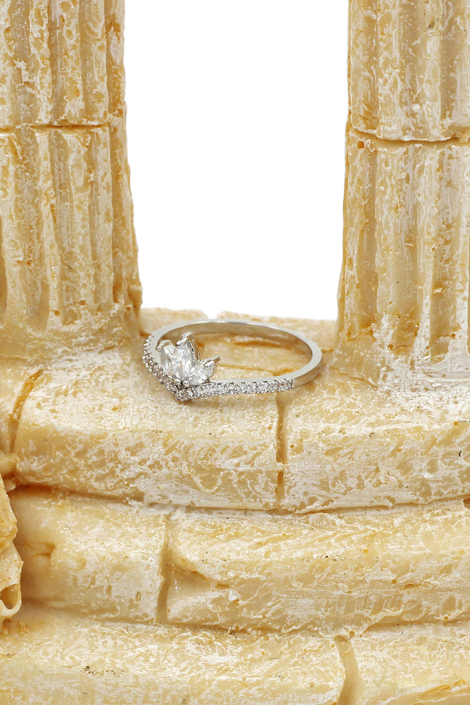 small lotus crystal ring